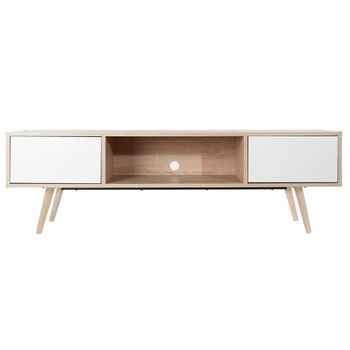 Mueble De Tv Dkd Home Decor Blanco Metal Madera Mdf (160 X 40 X 50 Cm)