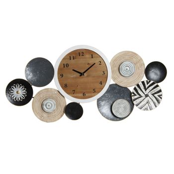 Reloj De Pared Dkd Home Decor Metal Madera (105.4 X 6.5 X 51.5 Cm)