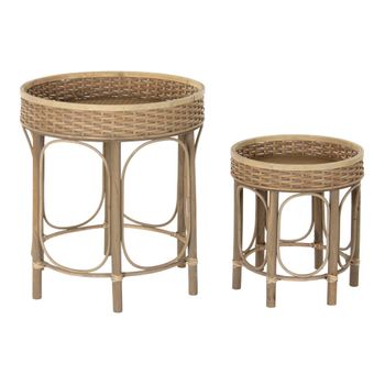 Mesa Auxiliar Dkd Home Decor Ratán (2 Pcs)