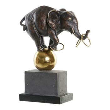 Figura Decorativa Dkd Home Decor Metal Resina Elefante (31 X 13 X 41 Cm)