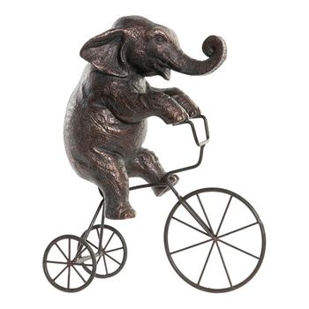 Figura Decorativa Dkd Home Decor Metal Resina Elefante (30 X 12 X 37 Cm)