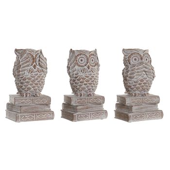 Figura Decorativa Dkd Home Decor Resina Búho (3 Pcs) (11 X 11 X 20 Cm)