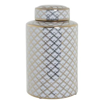 Jarrón Dkd Home Decor Blanco Porcelana Glam (18 X 18 X 30.5 Cm)