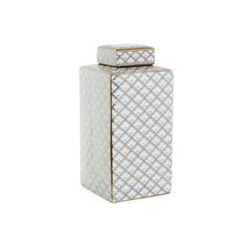 Jarrón Dkd Home Decor Blanco Porcelana Glam (14.5 X 14.5 X 30 Cm)