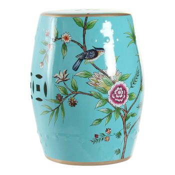 Mesa Auxiliar Dkd Home Decor Porcelana Pájaros (35 X 35 X 45 Cm)