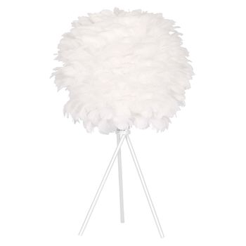 Lámpara De Mesa Dkd Home Decor Blanco Metal Pluma (42 X 42 X 60 Cm)