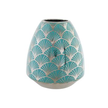 Jarrón Dkd Home Decor Porcelana Turquesa Oriental (16 X 16 X 18 Cm)