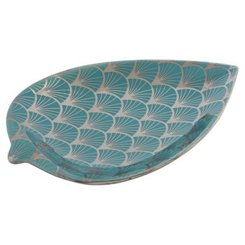 Centro De Mesa Dkd Home Decor Porcelana Hoja (27.5 X 16 X 3 Cm)