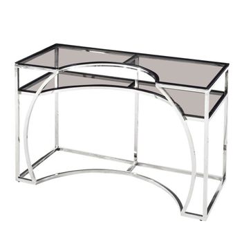 Consola Dkd Home Decor Plata Cristal Acero (120 X 50 X 75 Cm)