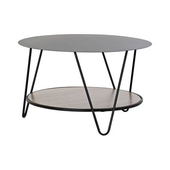 Mesa Auxiliar Dkd Home Decor Marrón Negro Madera Metal (65 X 65 X 39 Cm)