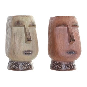 Jarrón Dkd Home Decor Beige Terracota Resina Moderno (16 X 17 X 30 Cm) (2 Pcs)