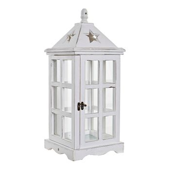 Farol Dkd Home Decor Blanco Cristal Pino (21 X 21 X 51 Cm)