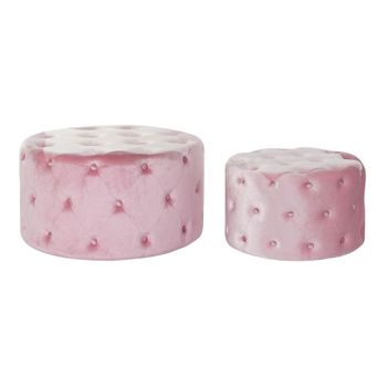 Reposapiés Dkd Home Decor Rosa Velvet Madera Mdf Glam (2 Pcs)