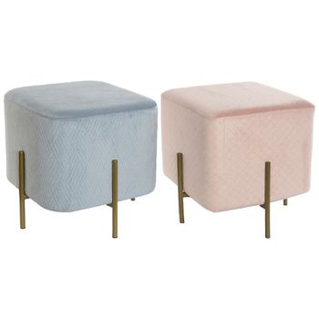 Reposapiés Dkd Home Decor Poliéster Metal (2 Pcs) (43 X 43 X 42 Cm)