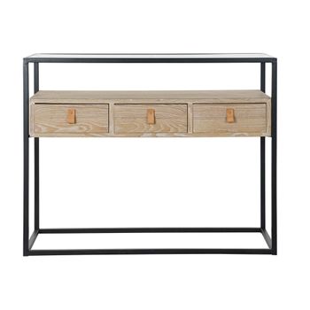 Consola Dkd Home Decor Negro Madera Metal (100 X 38 X 80 Cm)