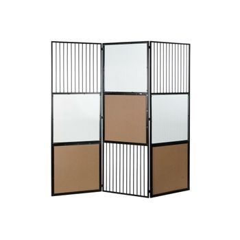 Biombo Dkd Home Decor Metal Bambú Cristal (180 X 1.8 X 180 Cm)