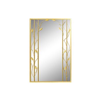 Espejo De Pared Dkd Home Decor Espejo Dorado Metal Hoja De Planta (60 X 2 X 90 Cm)