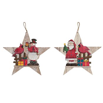 Adorno Navideño Dkd Home Decor Madera Cuerda (2 Pcs) (35.2 X 1.5 X 33 Cm)