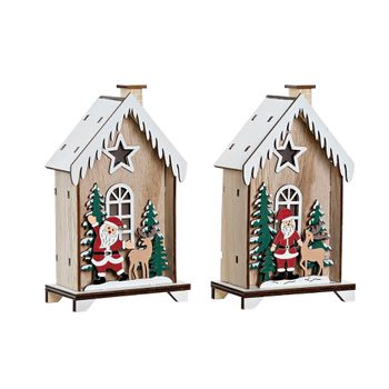 Adorno Navideño Dkd Home Decor Madera (2 Pcs) (9.5 X 5.5 X 15.5 Cm)