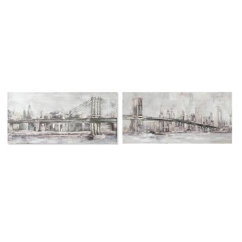 Cuadro Dkd Home Decor Lienzo New York (2 Pcs) (150 X 3.8 X 70 Cm)