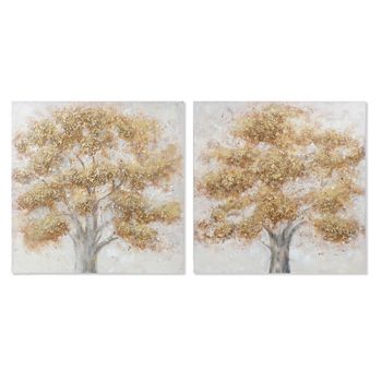 Cuadro Dkd Home Decor Lienzo Árbol (2 Pcs) (100 X 3.8 X 100 Cm)