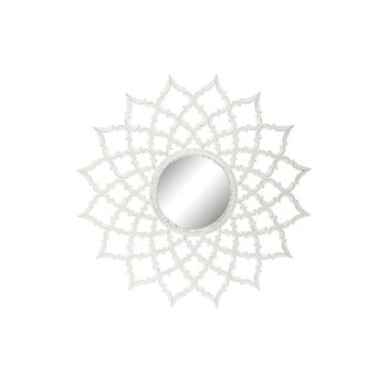 Espejo De Pared Dkd Home Decor Blanco Cristal Madera Mdf (120 X 3 X 120 Cm)