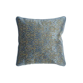 Cojín Dkd Home Decor Azul Poliéster Terciopelo Dorado (45 X 10 X 45 Cm)