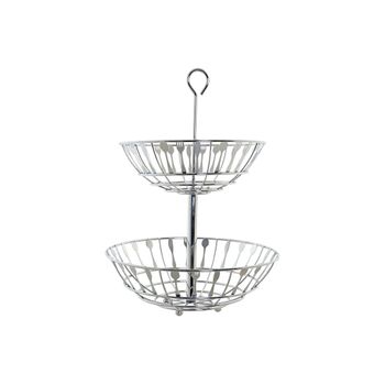 Frutero Dkd Home Decor Plata Metal Cubiertos (28 X 28 X 40 Cm)