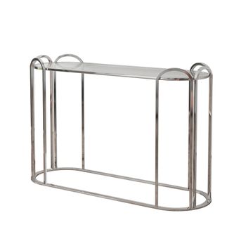 Consola Dkd Home Decor Cristal Metal Plata (120 X 40 X 78 Cm)