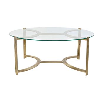 Mesa Auxiliar Dkd Home Decor Cristal Dorado Acero (79 X 79 X 33 Cm)