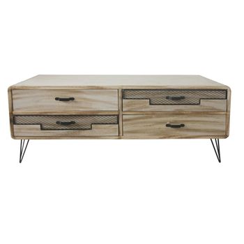 Mueble De Tv Dkd Home Decor Metal Madera De Paulonia (115 X 61 X 43 Cm)