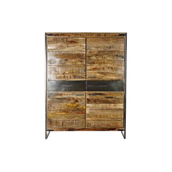 Armario Dkd Home Decor Negro Acero Madera De Mango (120 X 41 X 161 Cm)