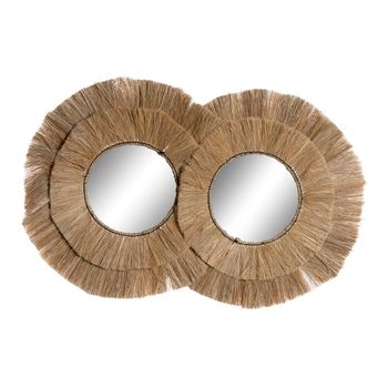 Espejo De Pared Dkd Home Decor Cristal Jute (117 X 6 X 77 Cm)