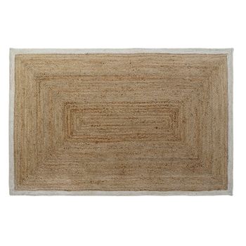 Alfombra Dkd Home Decor Blanco Jute Algodón Marrón Claro (120 X 180 X 1 Cm)