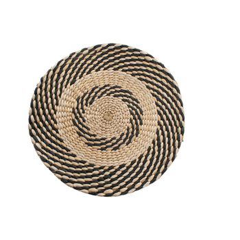 Salvamantel Dkd Home Decor Natural Negro Fibra Natural (35 X 35 X 1 Cm)