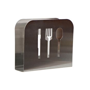 Servilletero Dkd Home Decor Cubiertos Plateado Acero Inoxidable (15 X 4 X 12,5 Cm)