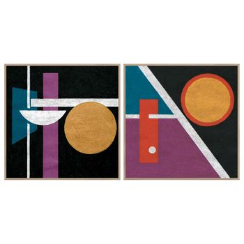 Cuadro Dkd Home Decor Abstracto (2 Pcs) (83 X 4.5 X 83 Cm)