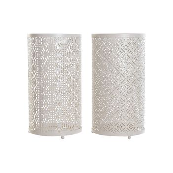 Paragüero Dkd Home Decor Metal Blanco (24 X 24 X 45 Cm) (2 Pcs)