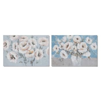 Cuadro Dkd Home Decor Flores (2 Pcs) (120 X 2.8 X 80 Cm)