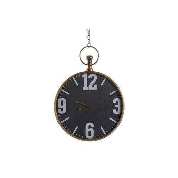 Reloj De Pared Dkd Home Decor Cristal Negro Dorado Hierro (60 X 6.5 X 80 Cm)