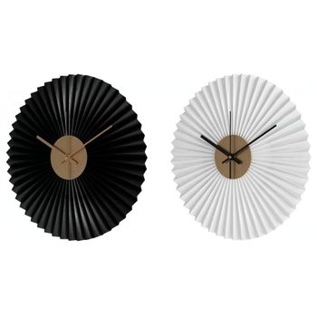 Reloj De Pared Dkd Home Decor Negro Blanco Hierro (30 X 4 X 30 Cm) (2 Pcs)