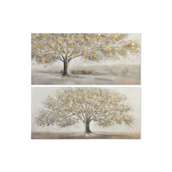 Cuadro Dkd Home Decor Acrílico Lienzo Árbol Madera Mdf (2 Pcs) (150 X 4 X 70 Cm)