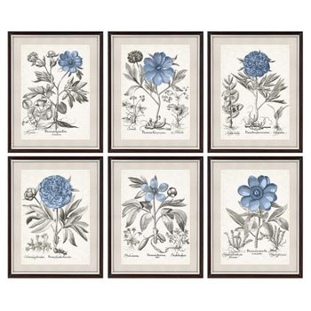 Cuadro Dkd Home Decor Flores (6 Pcs) (50 X 2 X 65 Cm)