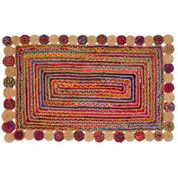 Alfombra Dkd Home Decor Algodón Multicolor Jute (200 X 290 X 1 Cm)