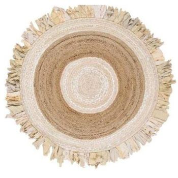 Alfombra Dkd Home Decor Beige Marrón Algodón Jute (160 X 160 X 1 Cm)