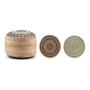 Puff Dkd Home Decor Jute (40 X 40 X 30 Cm) (2 Pcs)