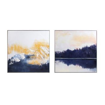 Cuadro Dkd Home Decor Poliestireno Lienzo Abstracto (2 Pcs) (80 X 3 X 80 Cm)