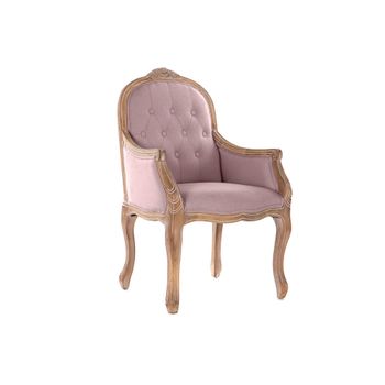 Silla Dkd Home Decor Rosa Lino Madera De Caucho (63.5 X 50 X 102 Cm)