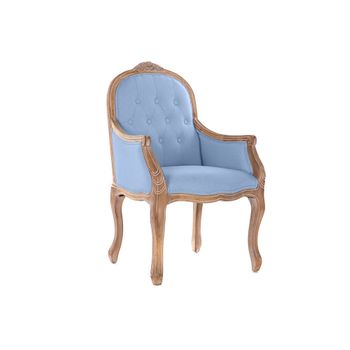 Silla Dkd Home Decor Azul Poliéster Madera De Caucho (63.5 X 50 X 102 Cm)