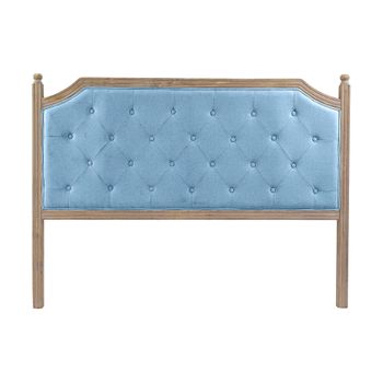 Cabecero De Cama Dkd Home Decor Natural Azul Lino Madera De Caucho (160 X 6 X 120 Cm)